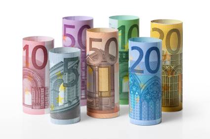 different-euro-currency-bills different euro currency bills